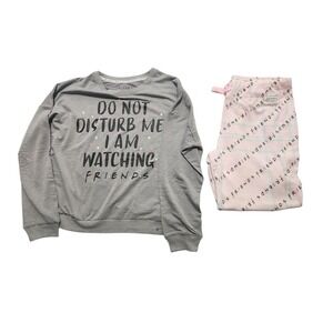 Friends Women's Pj Long Sleeve Jogger Pants Size L